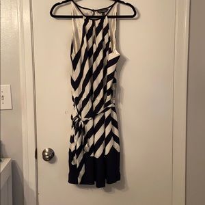 Express Navy and Cream Striped Dress